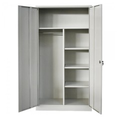 Vestiar Fiset metalic Premium 4 polite si spatiu haine cu bara, 900x400x1800 mm (LxlxH), 60 kg/polita, Neasamblat, PLUS