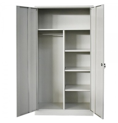 Vestiar Fiset metalic Premium 4 polite si spatiu haine cu bara, 900x400x1800 mm (LxlxH), 60 kg/polita, Neasamblat, PLUS foto