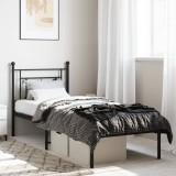 VidaXL Cadru de pat metalic cu tăblie, negru, 75x190 cm 374329