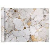 Autocolant pentru mobilă, Rola 200x45cm, Alb cu model marble, CMCLASS