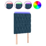 Cumpara ieftin Tablie de pat cu LED, albastru inchis, 80x7x118/128cm, catifea