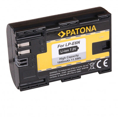 Acumulator Patona LP-E6N 1600mAh compatibil Canon EOS 5D Mark II III IV 7D 60D 70D 80D 6D 5D -1260 foto