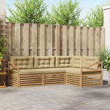 vidaXL Set de canapele de exterior 4 pcs Alb și Bej 3390423
