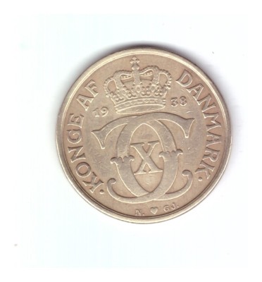 Moneda Danemarca 1 krone/coroana 1938, stare foarte buna, curata foto