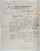 SCRISOARE COMERCIALA EXPEDIATA DE A.C. PAPACHRISTOU , NEGUSTOR LONDONEZ DE BLANURI , UNUI CLIENT BUCURESTEAN , 7 OCT.. 1937