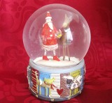 CUTIE MUZICALA CU GLOB DIN STICLA DECOR IARNA CU MOS CRACIUN CREATIE GISELA GRAHAM - WATERGLOBE