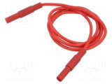 Cablu măsurare 32A 4mm mufă banană Hirschmann 1m roșu