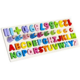 Puzzle cifre/litere Iso Trade, 45 x 18 x 8 cm, 39 piese, lemn, 3 ani+, Multicolor