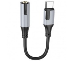 CABLU ADAPTOR Borofone BV19, USB Type-C(T) to Jack 3.5mm(M), lungime 15 cm, gri 6941991108372 (timbru verde 0.08 lei)
