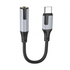 CABLU ADAPTOR Borofone BV19, USB Type-C(T) to Jack 3.5mm(M), lungime 15 cm, gri 6941991108372 (timbru verde 0.08 lei)