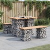Banca gradina vidaXL, design gabion, lemn pin masiv, 100x70x72cm, maro, suporta 110kg