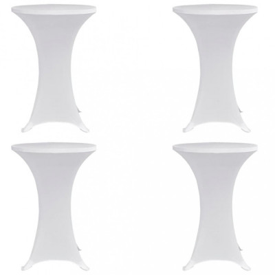 vidaXL Husă de masă cu picior &amp;Oslash;70 cm, 4 buc., alb, elastic foto