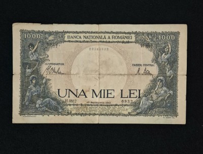 Bancnota 1000 LEI UNA MIE LEI 10 septembrie 1941 foto
