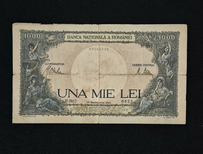 Bancnota 1000 LEI UNA MIE LEI 10 septembrie 1941