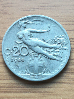 Moneda Italia 20 Centisimi 1914 foto