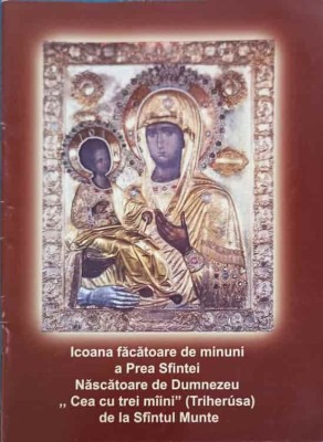 ICOANA FACATOARE DE MINUNI A PREA SFINTEI NASCATOARE DE DUMNEZEU &amp;quot;CEA CU TREI MAINI&amp;quot; (TRIHERUSA) DE LA SFAN-254688 foto