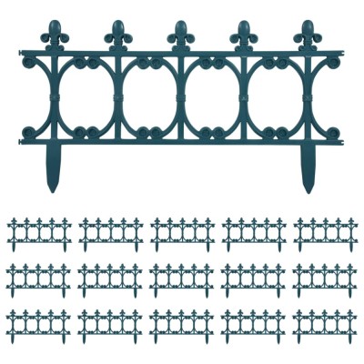 Borduri de gazon, 16 buc., verde, 10 m, PP foto