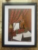 Tablou - natura statica cu vioara si trandafiri, Carbune, Realism