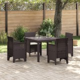 vidaXL Set dining grădină 5 pcs Maro Polipropilenă