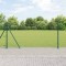 &Icirc;ngrădire Hexagonală vidaXL Verde 1x100 m Oțel, St&acirc;lpi pentru &Icirc;ngrădire vidaXL cu Plăci de Bază 13 pcs &Oslash;32mm 110cm Oțel Zincat