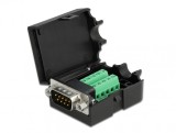 Terminal block 10 pini la serial D-SUB 9 pini tata + carcasa, Delock 66264