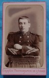 Fotografie tip CDV, Subofiter francez in uniforma de ceremonie,sfarsit de secol XIX