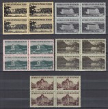 ROMANIA 1954 LP 361 CASE DE ODIHNA SERIA IN BLOC DE 4 TIMBRE STARE MNH