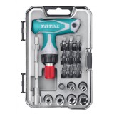 Set 18 surubelnite clichet cu maner T Total Tools TACSD30186