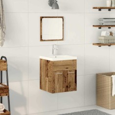 vidaXL Set de mobilier pentru baie 3 pcs Lemn Vechi 41 x 38.5 x 46 cm 3332541