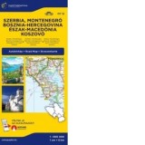 Harta rutiera Serbia, Muntenegru, Bosnia-Herzegovina, Macedonia