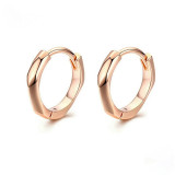 Cercei din argint placat cu aur roz, rotunzi, cu tortita, Rose-Gold Hoops