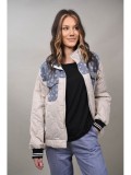 Geaca Aviator Damă Matlasată Subțire Bej Grazioasa, Mărime Unică (S-M-L), Poliester Nailon, Made in Italy