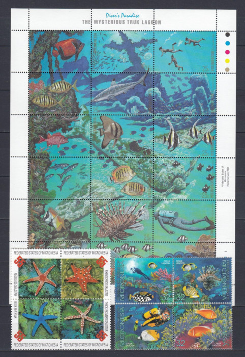 Micronesia - FAUNA MARINA - 3 Blocuri - MNH