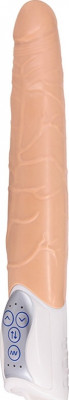 Vibrator Long John, 7 Moduri Vibratii + 3 Viteze Impingere, TPE, Natural, 27.8 cm foto