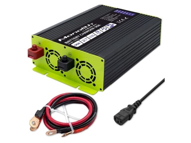 &Icirc;ncărcător QOLTEC 12-15V 90A pentru baterii re&icirc;ncărcabile plumb-acid, Li-FePO4, AGM, GEL