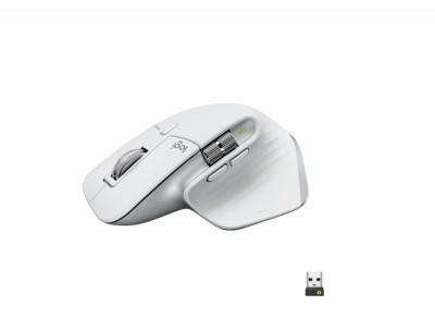 Mouse logitech mx master 3s wireless/bluetooth fara fir rezolutie 8000 dpi optic butoane/rotite 7 alb foto