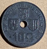 BELGIA 10 CENTIMES 1942, SE VINDE MONEDA DIN POZE / ZINC 4 g si 22 mm./ p, Europa