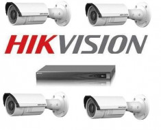 Kit NVR 4 Canale PoE 4 Camere Varifocale Ip 3 Megapixeli Hikvision foto