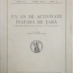 D. Gusti - Analele Academiei Romane - Un an de Activitate in Afara de Tara