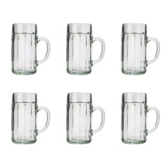 Bierglas, Bierkrug, Ma&szlig;krug, Bierseidel 6er Set Biergl&auml;ser, Eckenma&szlig;krug - 0,5 Liter