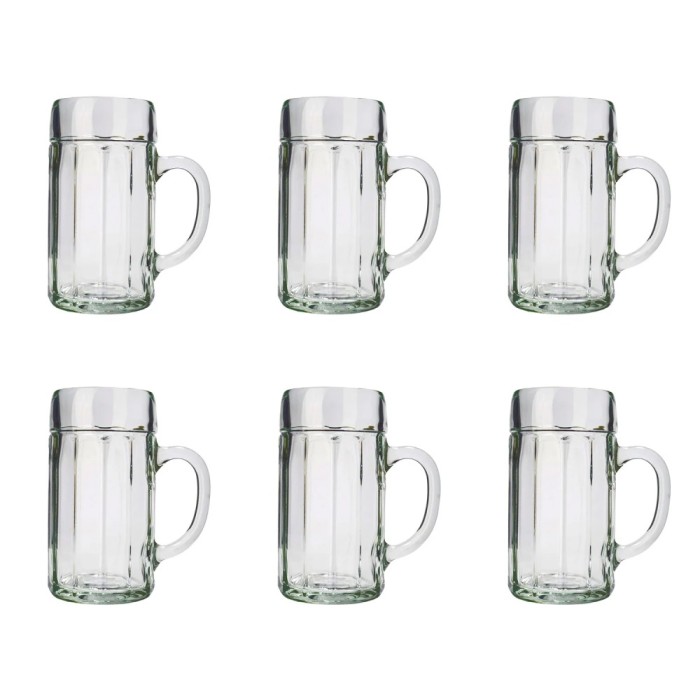Bierglas, Bierkrug, Ma&szlig;krug, Bierseidel 6er Set Biergl&auml;ser, Eckenma&szlig;krug - 0,5 Liter