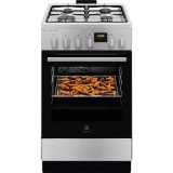 Aragaz Electrolux LKK560222X , Mixt, 4 arzatoare gaz, Gratare de fonta, Cuptor electric, SteamBake, AirFry, Timer electronic, Grill electric, Clasa A,