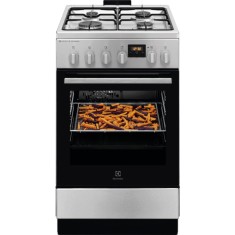 Aragaz Electrolux LKK560222X , Mixt, 4 arzatoare gaz, Gratare de fonta, Cuptor electric, SteamBake, AirFry, Timer electronic, Grill electric, Clasa A,