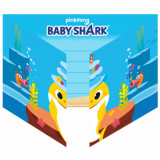 Set 8 invitatii Baby Shark 16 x 21 cm