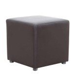 Cumpara ieftin Taburet piele textila maro Niki 36x36x36 cm