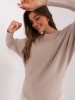 Pulover Dama Tricotat Bej Uni S/M Viscoza Poliester Nailon
