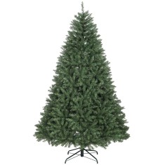 HOMCOM Brad de Crăciun Artificial 210 cm cu 2641 Ramuri Ignifuge, Brad de Crăciun Artificial Dens și Realist cu Bază Metalică Pliabilă, Asamblare Ușoa