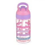 Sticlă Apă, Model Balerine, Roz, 500ml, Mecanism Pop-Up, Pai Silicon, Oem