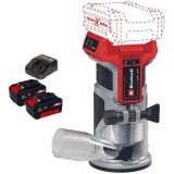 Einhell TP-ET 18 Li BL PXC + Twinpack + 4514095 - Masina de frezat 6 8 mm + Set 2 acumulatori si incarcator Li-Ion 18 V 4 Ah
