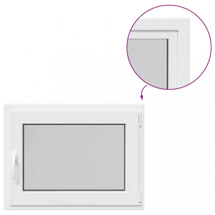 Fereastra de subsol &bdquo;RISOR&rdquo; 80x60 cm Pt&amp;Turn DIN Dreapta Alb